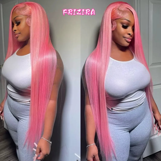 30 Inch Pink Straight Lace Front Wig