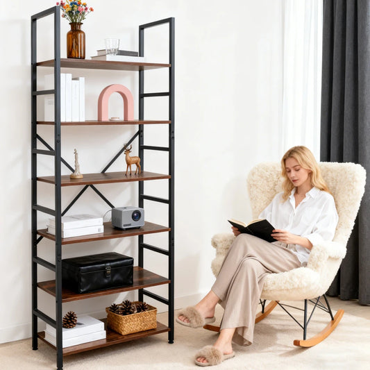 5-Tier Black Bookshelf